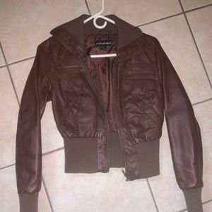 Brown Vegan leather jacket